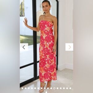 Floral Strapless Maxi Dress